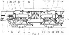 Железнодорожное тяговое транспортное средство с двухосными тележками (варианты) (патент 2308387)