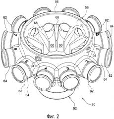 Коллектор и узел распределительного коллектора для захваченного воздухом материала (патент 2574684)