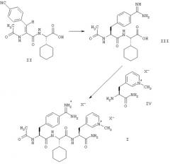 Способ получения ацетиламидиниофенилаланилциклогексилглицилпиридиниоаланинамидов (патент 2250212)