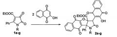 Способ получения этил 3-(3-гидрокси-1,4-диоксо-1,4-дигидронафталин-2-ил)-2,5,10-триоксо-10b-фенил-1,2,3,5,10,10b-гексагидро-3ан-нафто[2',3':4,5]фуро[3,2-b]пиррол-3а-карбоксилатов (патент 2643372)