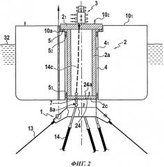 Плавучая платформа с турелью, оснащенной отсоединяемым буем для крепления соединительных труб, проходящих от дна к поверхности (патент 2492101)