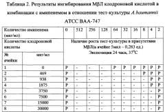 Антимикробная комбинация в отношении устойчивых к карбапенемам грамотрицательных бактерий вида acinetobacter baumannii, продуцирующих металло-β-лактамазу (патент 2666619)