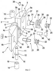 Устройство с дверными полотном и шарнирами, а также душевая кабина с таким устройством (патент 2318106)