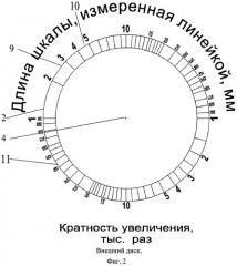 Устройство для определения увеличения на электронных микрофотографиях при электронно-микроскопическом исследовании (патент 2482443)