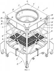 Устройство для присоединения неповоротной рамы к решетчатой башне башенного крана (патент 2244673)