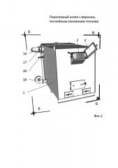 Пиролизный котел с верхним, послойным сжиганием топлива (патент 2621418)