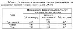 Способ оценки селекционного материала гороха посевного на интенсивность фотосинтеза листьев (патент 2626586)