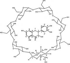 Водорастворимое комплексное соединение включения дигидрокверцетино- -циклодекстрин и способ его получения (патент 2396077)