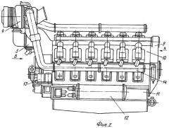 W-образный двигатель внутреннего сгорания на базе v-образного двигателя (патент 2265740)