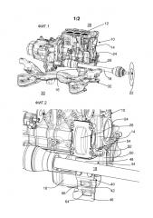 Устройство защиты двигателя автотранспортного средства в случае лобового столкновения (патент 2596387)