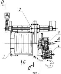 Установка для снятия рулонов с накопителя и установки их на разматыватель (патент 2476284)