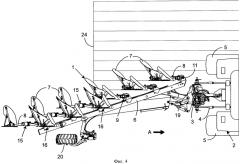 Плуг с устройством для подъема, по меньшей мере, одного грядиля (патент 2566183)