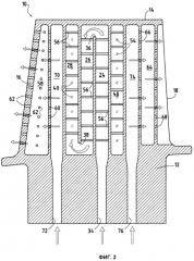 Контуры охлаждения для рабочих лопаток газотурбинных двигателей (патент 2403402)