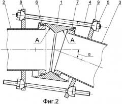 Устройство соединения газоводов реактивных двигателей (патент 2446340)