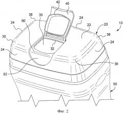 Упаковка, содержащая контейнер и крышку с шарнирным колпачком (патент 2639643)