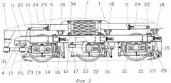 Железнодорожное тяговое транспортное средство с трехосными тележками (варианты) (патент 2307752)