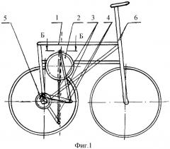 Велосипед компактный с возвратно-поступательным перемещением педалей (патент 2288859)