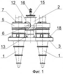 Блок гидроциклонов системы фракционного разделения суспензий руд тонкого помола (патент 2464104)