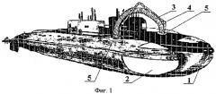 Способ спасения экипажа аварийной подводной лодки, лежащей на грунте (патент 2274583)
