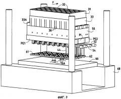 Установка для термоформования контейнеров и наложения на них декоративной опоясывающей ленты (патент 2314201)