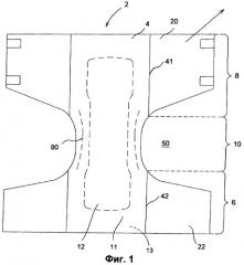 Одноразовый адсорбирующий используемый при недержании подгузник, имеющий боковые части (патент 2531885)