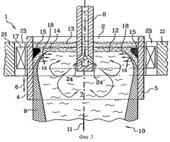 Способ вертикального непрерывного литья металлов, использующий электромагнитные поля, и литейная установка для его применения (патент 2247003)