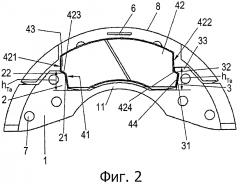 Дисковый тормоз автотранспортного средства и тормозная накладка (патент 2606525)