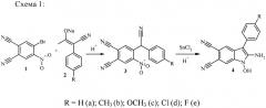 Способ получения 3-замещенных 2-амино-1-гидрокси-5,6-дицианоиндолов на основе 4-бром-5-нитрофталонитрила (патент 2425031)