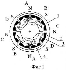 Вентильно-индукторный четырехфазный нереверсивный двигатель (патент 2390085)
