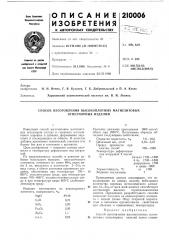 Способ изготовления высокоплотных магнезитовых огнеупорных изделий (патент 210006)