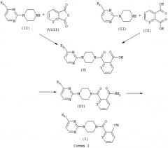 Производные цианоарил (или цианогетероарил)-карбонилпиперазинил-пиримидинов, способ их получения (варианты), фармацевтическая композиция и применение (патент 2259358)