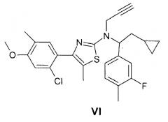 Способ получения [4-(2- хлор-4- метокси-5- метилфенил)-5- метилтиазоло-2- ил] [2-циклопропил-1- (3- фтор-4- метилфенил) - этил ]- амина (патент 2523793)