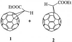 Способ совместного получения 1'-этилформил-(c60-ih)[5,6]фуллеро[2',3':1,9]циклопропана и 1'a-этилформил-1'a-карба-1'(2')a-гомо(c60-ih)[5,6]фуллерена (патент 2383527)