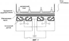 Считывающий блок и карточка для меток, предназначенная для оптического считывателя меток (патент 2273047)