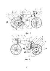 Транспортное средство, приводимое в действие мускульной силой человека, преимущественно велосипед (патент 2651477)