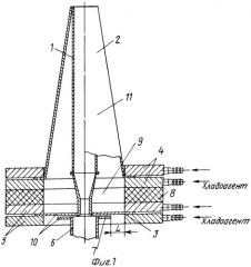 Устройство подачи расплава горных пород или стекла и формования непрерывных волокон (патент 2252200)