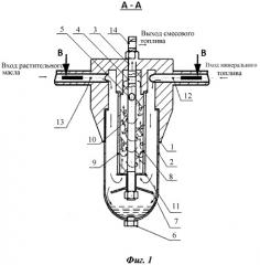 Смеситель-дозатор минерального топлива и растительного масла (патент 2500463)