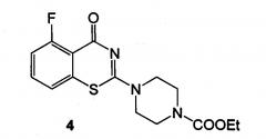 5-фтор-2-(4-этоксикарбонилпиперазин-1-ил)-1,3-бензотиазин-4-он, обладающий противотуберкулезной активностью (патент 2663848)