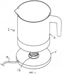 Электрический разъем (варианты), бесшнуровой электрический чайник (варианты), способ его сборки (патент 2287213)