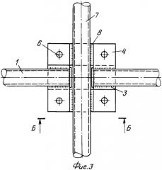 Узловое соединение пересекающихся стержней (патент 2358068)