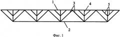 Треугольная решетка стержневых конструкций с дополнительными стойками и полураскосами (патент 2573889)