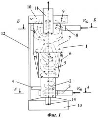 Высокотемпературный циклонный реактор (патент 2350838)