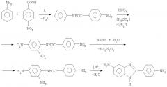 Способ получения 5(6)-амино-2-(4-аминофенил)бензимидазола (патент 2345988)