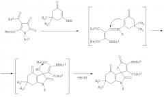 Этил 1'-бензил-3,3-диметил-1,2'-диоксо-5'-фенил-1',2,2',3,4,10-гексагидро-1н-спиро[акридин-9,3'-пиррол]-4'-карбоксилаты и способ их получения (патент 2387651)