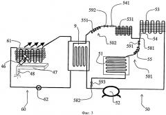Бытовой электроприбор, по меньшей мере, с одним охлаждающим отсеком и модулем обработки воздуха (патент 2410610)