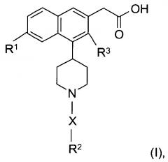 Пиперидинил нафтилуксусные кислоты (патент 2628083)