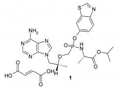 Изопропил n-[{ [(1r)-2-(6-амино-9h-пурин-9-ил)-1-метилэтокси]метил} (1,3-бензотиазол-6-ил-окси)фосфорил]-l-аланинат фумарат в качестве противовирусного препарата - пролекарства тенофовира (патент 2665037)