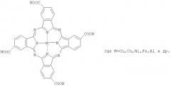 Металлокомплексы тетра-(5-бром-6-карбокси)антрахинонопорфиразина (патент 2286992)