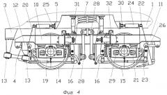Железнодорожное тяговое транспортное средство с двухосными тележками (варианты) (патент 2307750)