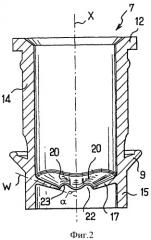 Контейнерное и аппликационное устройство, содержащее обтирочный элемент (патент 2370192)